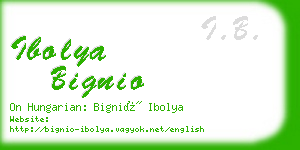 ibolya bignio business card